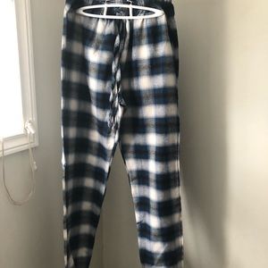 NWOT blue plaid pyjama pant cuffed bottom